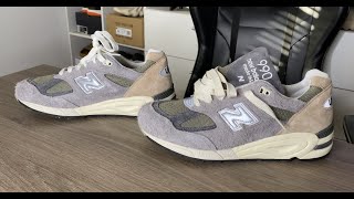 “Teddy Santis” New Balance 990v2 MiUSA Marblehead Incense On Feet Review [upl. by Doubler]