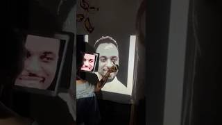 Tracing for portrait rug🤍 portraitrug art rugmaking [upl. by Akkim]