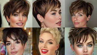 short hairstyle women  Short Hairstyles For Round Faces 2024 [upl. by Nnovahs353]