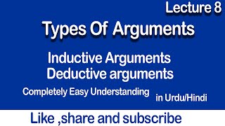 Types of ArgumentsDeductive ArgumentFormal Logic Lecture 8 in UrduHindi Easy Understanding [upl. by Esiouqrut]