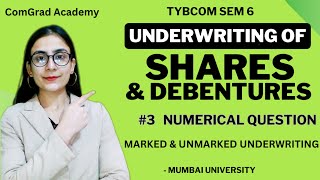 3 Underwriting of Shares and Debenture Numerical TYBCOM SEM 6  bcom mumbaiuniversity [upl. by Obocaj]