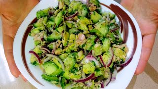 Ensalada de atún aguacate y pepino ¡Receta fácil y saludable [upl. by Mick318]