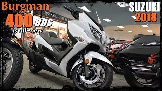 Suzuki Burgman 400 abs is allnew for 2018 motorbike review [upl. by Evvy487]