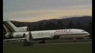 Balkan Bulgarian Airlines Tupolev Tu 154M taxying and takeoff Gardermoen 1994 [upl. by Wiley]