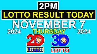 2pm Lotto Result Today November 7 2024  PCSO Swertres Ez2 [upl. by Westbrooke837]