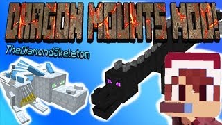 Minecraft DRAGON MOUNTS MOD Ice Nether Fire Water Ghost Ether Ender  MyDiamondSkeleton [upl. by Llemart]