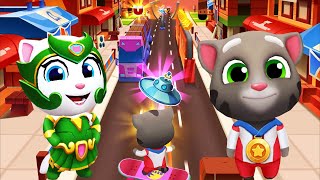 Champion Tom Vs Emeral Angela  Talking Tom Gold Run Vs Talking Tom Hero Dash [upl. by Fronnia20]