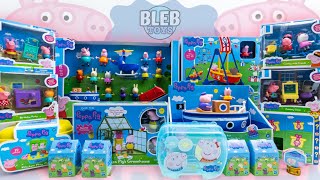 Peppa Pig toy collection unboxing ASMR  Opening 33 different Peppa figures  away we go with Peppa [upl. by Lamar]