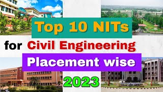 Top 10 NITs for Civil Engineering  Placements wise in 2023  Average amp Highest Package😍  Shocking😱 [upl. by Netsirt]