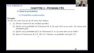 Mathématiques Niveau Terminale DChapitre 2PROBABILITÉS Partie 4Probabilités conditionnelles [upl. by Parnell573]