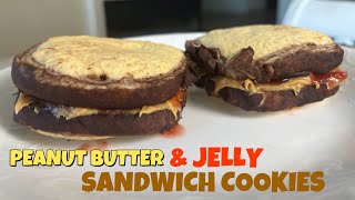 Peanut Butter amp Jelly Sandwich COOKIESADORABLE AND DELICIOUS cookies pbampj peanutbutter [upl. by Millda]