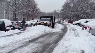 Terracare Inc 2015 Snow Plowing with 2014 F550 with Fisher XLS plow at Condo in Mahwah NJ [upl. by Kentiga483]