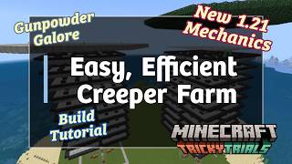 EasytoBuild Creeper Farm for Minecraft Bedrock 121 Gunpowder Farm Tutorial [upl. by Jamal781]