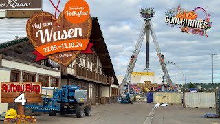 177 Cannstatter Volksfest 2024  Aufbau Blog 4 1592024  Clip by CoolKirmes [upl. by Oek]