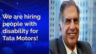 We are hiring Job people with disability for Tata Motors please share everyone and subscribe [upl. by Eniarrol586]