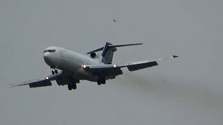 USA Jet Airlines B727223F N726US Crosswind Landing  Willow Run Airport 2022 [upl. by Elleiad15]