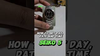 Seiko 5  How to set time day date [upl. by Cardon827]