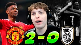 DAVOO XENEIZE REACCIONA MANCHESTER UNITED 2  0 PAOK l EUROPA LEAGUE [upl. by Abla20]