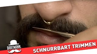 Schnurrbart trimmen schneiden und stylen  How To by BARTMANN [upl. by Yeltrab]