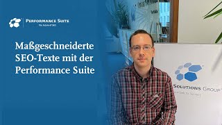 🚀 Maßgeschneiderte SEOTexte mit der Performance Suite ✨ [upl. by Ayoted]