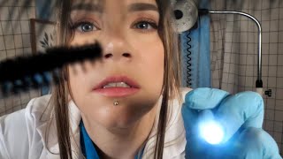 ASMR Hospital Eye amp Eyelash Exam  Lots of Unintelligible Whispering Measuring [upl. by Nallid106]