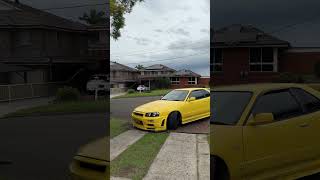 R34 TURBO takes on DRIVEWAY nissan r34 skyline turbo drift jdm cars fastandfurious fast [upl. by Ware]