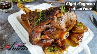 recette de gigot dagneau rôti au four accompagné dune écrasée de pomme de terre à lhuile dolive [upl. by Diahann]