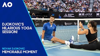 Novak Djokovic Shows Off Flexibility in Yoga Session  Australian Open 2024 [upl. by Reich]