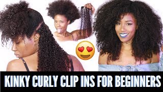 How To Install Clip ins for beginners  Kinky curly clip ins from HerGivenHaircom [upl. by Wonacott]