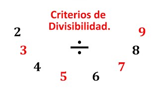 Criterios de Divisibilidad Del 2 al 9 Completo [upl. by Toile570]