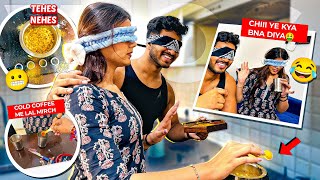 Making food blindfolded 🫣  Nitesh Paswan [upl. by Adnara]