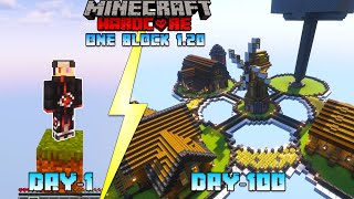 I Survived 100 Days on ONE BLOCK in Minecraft Hardcore 120 [upl. by Adnovoj848]