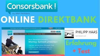 Consorsbank Girokonto  Tagesgeld  Onlinedepot eröffnen Test und Erfahrung 2019 [upl. by Mlohsihc]