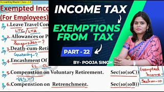 Exemptions From Tax  Non Taxable Income  Income Tax  202223  Accounting Masterclass  Part22 [upl. by Bidle]