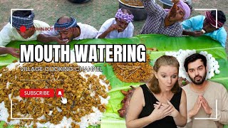 MOUTH WATERING Wedding FOOD  Mutton Curry  Fish Fry  Village Cooking Channel  REACTION [upl. by Noraha304]