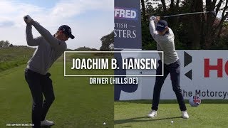 Joachim B Hansen Golf swing Driver FO amp DTL Betfred British Masters Hillside May 2019 [upl. by Ennayhc]