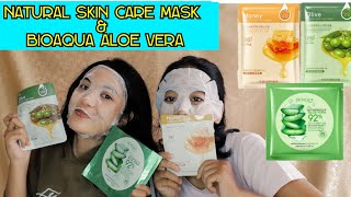 Natural Skin Care Mask Rorec varian Honey Olive amp Bioaqua Aloe Vera  REVIEW by Athirah Wardah [upl. by Mandler]