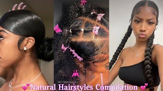 Cute amp Trendy Natural Hairstyles Styles By Baddies [upl. by Enihpets]