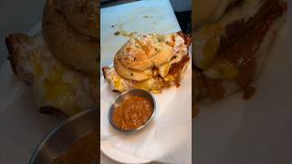 The allnew GIANT CHICKEN BACON CHIPOTLE GARLIC KNOT from Knapp St Pizza Brooklyn NYC DEVOURPOWER [upl. by Nealah]