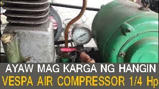 Vespa Air Compressor 14 horse power  Ayaw Magkarga ng hangin sa Tanke  Repair ng Air Compressor [upl. by Kort]