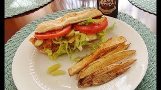 SassEsnacks ASMR Catfish Po Boy Sandwich amp Fries  Eating Sounds  Mukbang [upl. by Enomor]