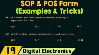 Examples amp Tricks SOP and POS Forms [upl. by Nylhtak]