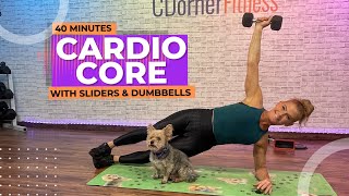 40 Minute Cardio Core and Abs Workout  At Home Exercise Video [upl. by Notsag]