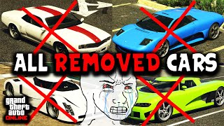 ALL REMOVED CARS  GTA Online Mercenary Update [upl. by Idroj]