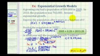 Ex Exponential Growth Function  Population [upl. by Lupee]