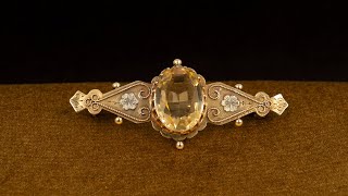 Antique Citrine Brooch Dated Birmingham 1886 [upl. by Okkin34]