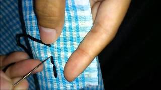 Teknik Menjahit Tikam Jejak  Backstitch hand sewing tutorial [upl. by Irbmac]