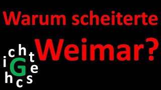 Die 5 wichtigsten Gründe für das Scheitern der Weimarer Republik [upl. by Adrell]