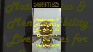 Mathematics and Mental Ability Live Classes education nationalmeritscholarship numbersystem [upl. by Alyam]