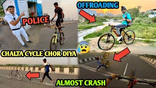 Fat Bike Almost Crash 😱 Angry police officer 😡Stunt Gone WRONG 💔  Crazy Desi Cycle Rider 😂 [upl. by Adnohsor]